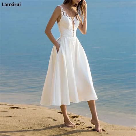 Elegant White Lace Spaghetti Strap Midi Dress Summer Sexy Sleeveless V Neck Beach Dresses Women