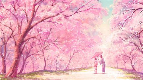 Japanese Cherry Blossom Anime 2296800 Hd Wallpaper And Backgrounds