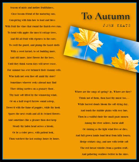 To Autumn John Keats John Keats Keats Spiritual Poems