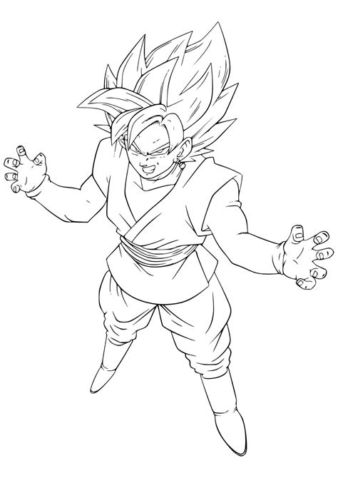 Negro Goku Para Colorear Imprimir E Dibujar Coloringonlycom