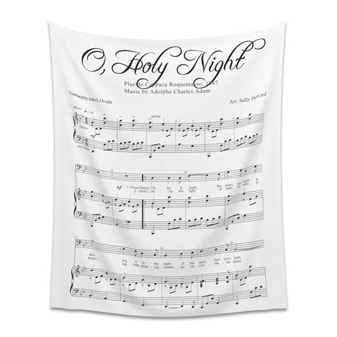 O Holy Night Sheet Music Wall Tapestry Etsy