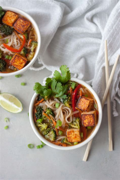 Pad Thai Soup With Spicy Sriracha Tofu 8 A Whisk And Two Wands