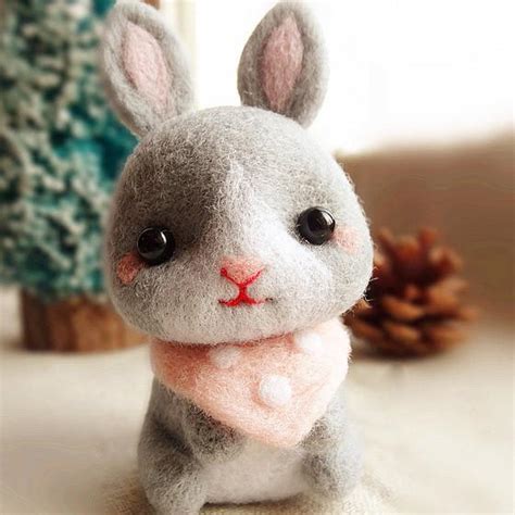 Needle Felted Felting Project Animals Bunny Rabbit Cute Craft Feltify