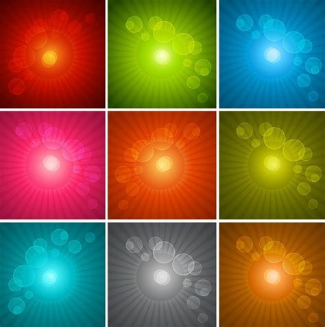 Free Set Of Glowing Halos And Radial Lights Background Vector Titanui