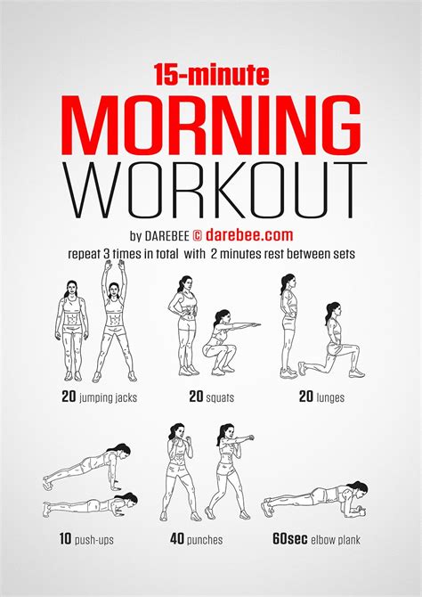 15 Minute Morning Workout Darebee Workout Fitness Morning Short