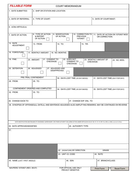 Navpers Form 1070607 Fill Out Sign Online And Download Fillable Pdf