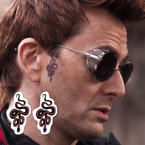 Crowley Snake Temporary Tattoo Set Of 2 Good Omens Tattoo Etsy Israel