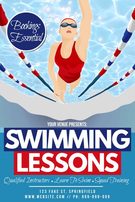 Copy Of Swimming Lessons Poster Postermywall