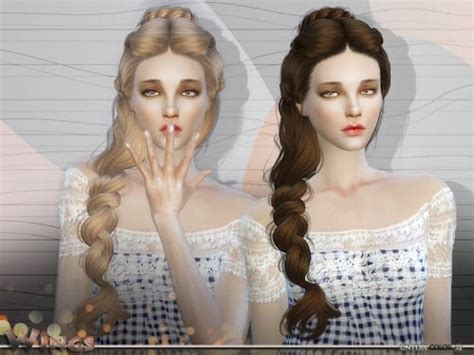 Classic Side Braid Hair For The Sims 4 Spring4sims Sims Hair Side