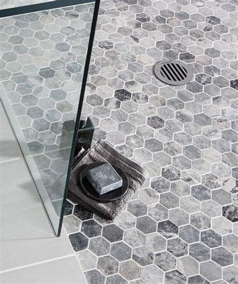 I used hex gloss moss 1 in. 40 gray hexagon bathroom tile ideas and pictures