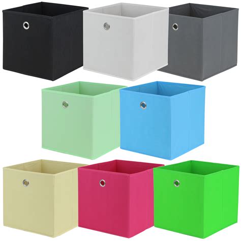 Hartleys Square Foldable Fabriccanvas Storage Box Cube Shelfdrawer