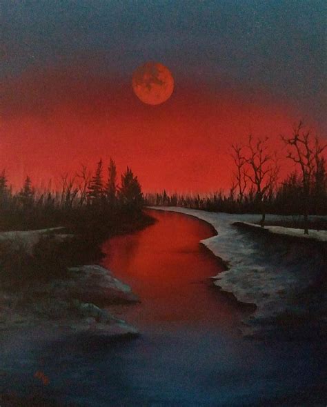 Blood Moon Painting By Micheal Evans Fine Art America