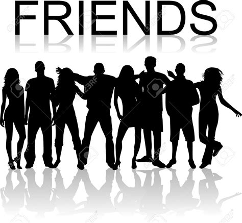 Silhouette Friends Clipart Black And White Friends Silhouette Free