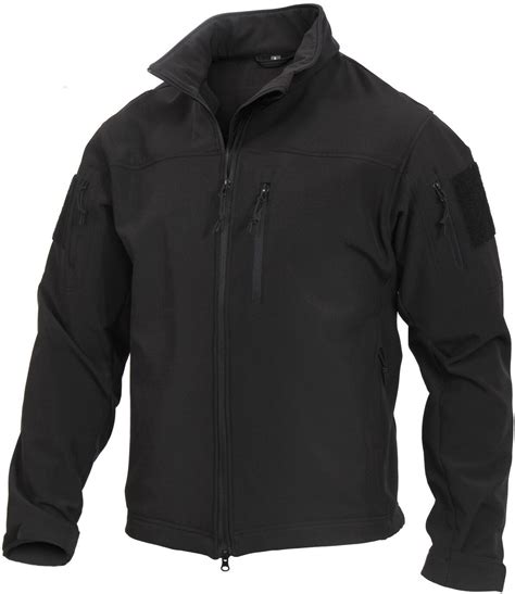 Black Tactical Stealth Ops Soft Shell Jacket Waterproof Uniform Coat