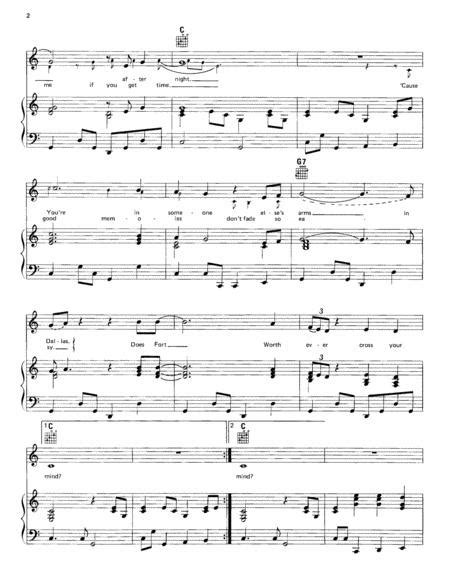 Does Fort Worth Ever Cross Your Mind By George Strait Digital Sheet Music For Score Download