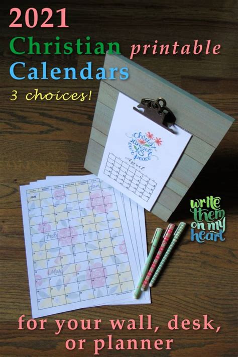 We are the first who enabled our customers to edit pdf files afterwards. 2021 Christian Printable Calendars - Write Them On My Heart