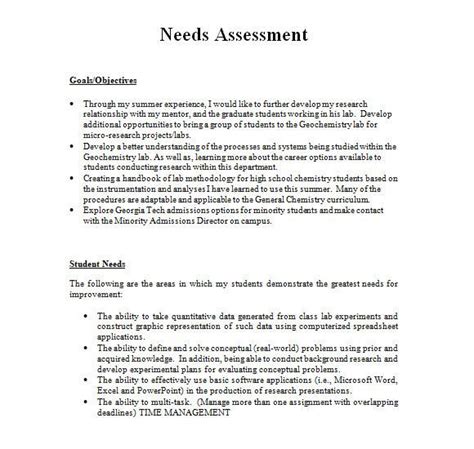 Free 8 Needs Assessment Samples In Pdf Ms Word