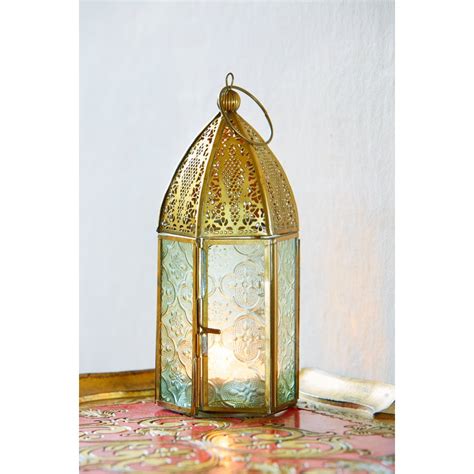 Antique Brass Moroccan Style Lantern Natural Collection Select