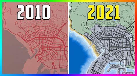 Gta 5 Map In 2010 Vs 2021 What The Grand Theft Auto 5 Beta Map Was