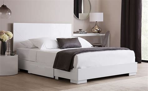 Great savings & free delivery / collection on many items. Turin White High Gloss 2 Drawer King Size Bed | Furniture ...