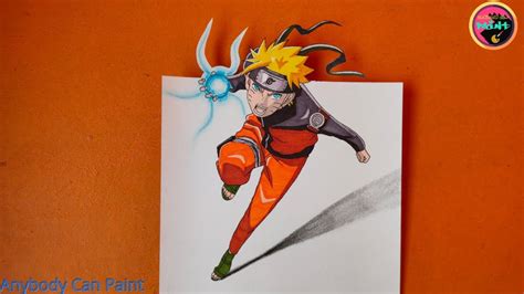 Drawing Naruto Rasengan In 3d I Anime Drawing Youtube