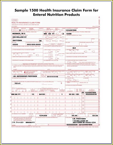 Printable 1500 Medical Claim Form Form Resume Examples