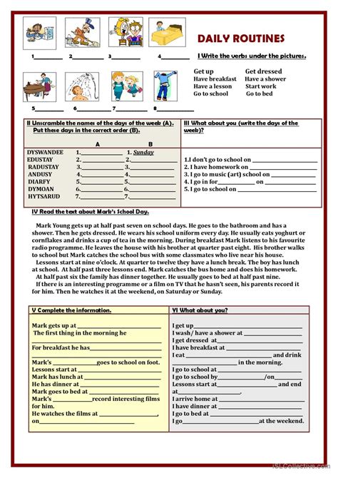 Daily Routines General Gramma English Esl Worksheets Pdf And Doc