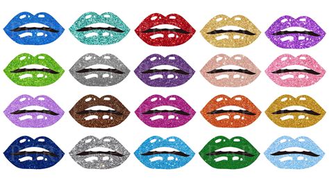 Glitter Lips Clipart Lips Png Clip Art Lips Silhouette Lips Etsy