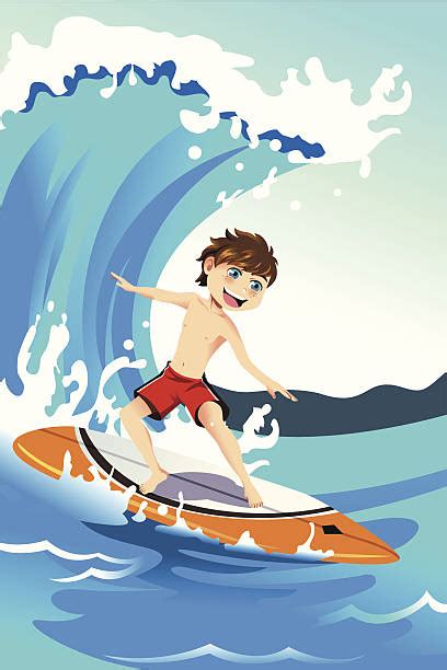 Royalty Free Kid Surfing Clip Art Vector Images And Illustrations Istock