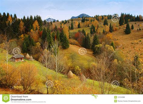 Autumn Scenery In The Mountains Of Romania Royalty Free Stock Photos