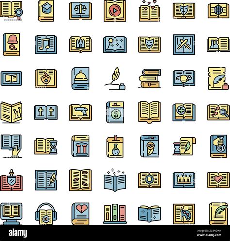 Literary Genres Icons Set Vector Flat Stock Vector Image And Art Alamy