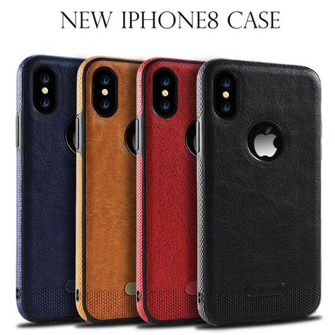 Business Splicing Leather Case For Apple Iphone 8 Shockproof Ultra Thin