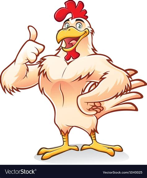 Strong Chicken Vector Image On Vectorstock Chicken Vector Cartoon
