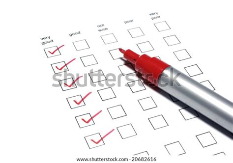 Market Customers Survey Questionnaire Checkboxes Checked Stock Photo
