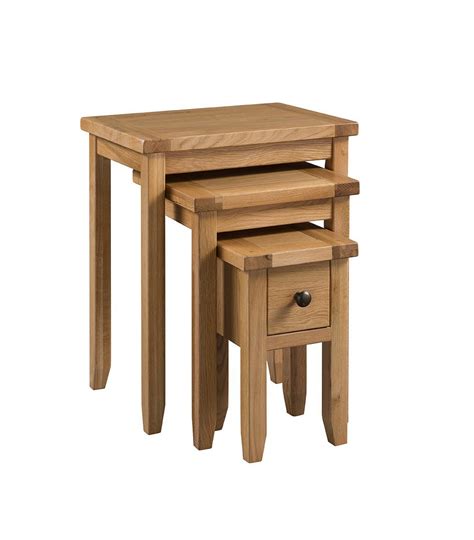 Here are the nominees competing in our nested tables category: Colorado Small Nest of Tables with Drawer | Eyres Furniture