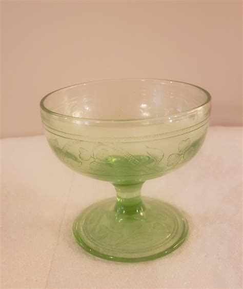 Hazel Atlas Green Depression Glass Cloverleaf Sherbet Cup Etsy