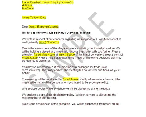 This type of letter can be written to reply to a personal letter, for example, a congratulatory note from friends, or information about some unhappy. Gross Misconduct Documents - Disciplinary And Dismissal ...