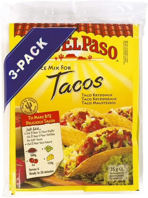 Old El Paso Spice Mix For Taco 3stk 30g Toolbox As