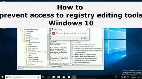 How To Prevent Access To Registry Editing Tools Windows 10 Youtube