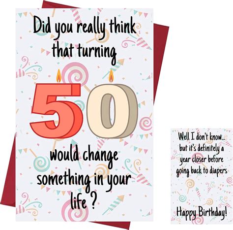 50th Birthday Funny Funny 50th Birthday Card Male 50 Today 9 X 6 25