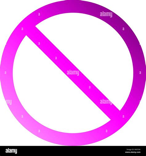 No Sign Purple Thin Gradient Isolated Vector Illustration Stock