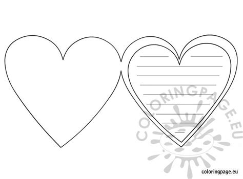 Heart Card Template Coloring Page