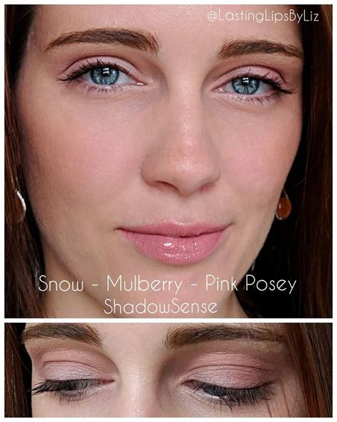 SeneGence Makeup ShadowSense Look Using Snow Mulberry And Pink Posey