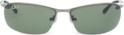Lyst Ray Ban Wrap Around Rectangular Sunglasses Rb3183 00 In Gray For