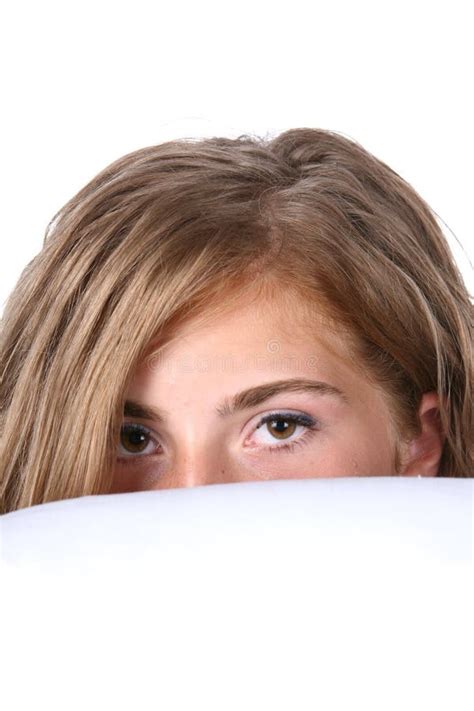Girl Peeking Over Arm Couch Free Stock Photos Stockfreeimages