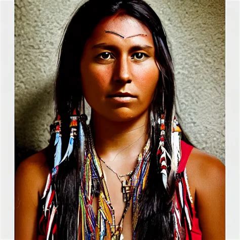 Portrait Of A Young Modern Native American Woman At A Stable