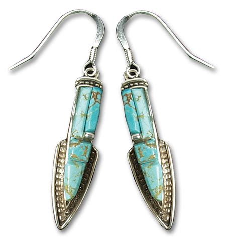 Turquoise Arrowhead Earrings Southwest Indian Foundation 11127
