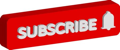 3d Red Subscription Button For Youtube Channel Stock Illustration
