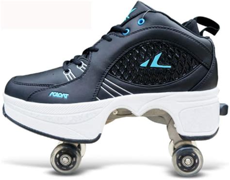 2 In 1 Roller Skates Sneakers Premium Breathable Quad Roller Shoes With Invisible Wheel Classic