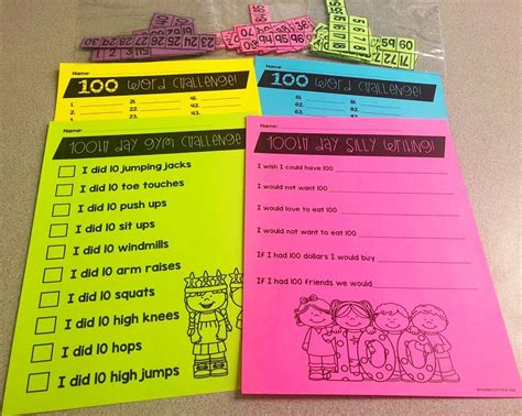 100th day of school activities writing 100 chart puzzle and more writing silly sentences